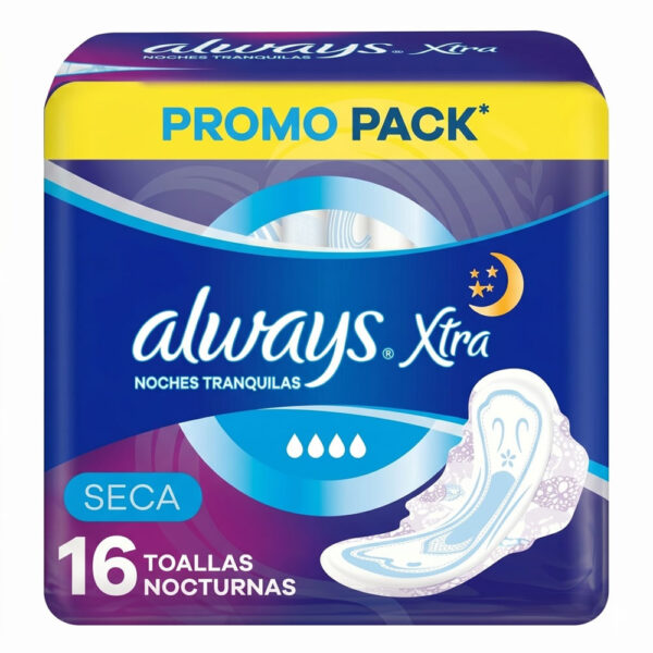 Toallitas Femeninas Always Protección Noche Suave x 16 un