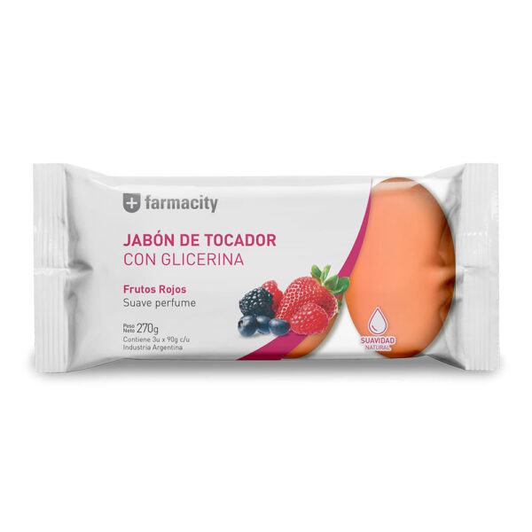 Jabón de Glicerina Farmacity Frutos Rojos x 3 un x 90 g