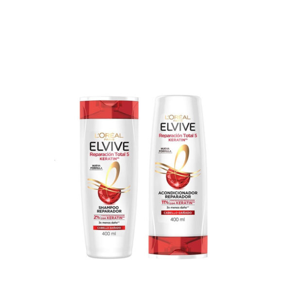 Kit Rutina Básica L’Oreal Paris Elvive Reparación Total 5: Shampoo y Acondicionador 400 ml